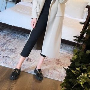 Massimo Dutti Leather Chunky Lugsole Loafers